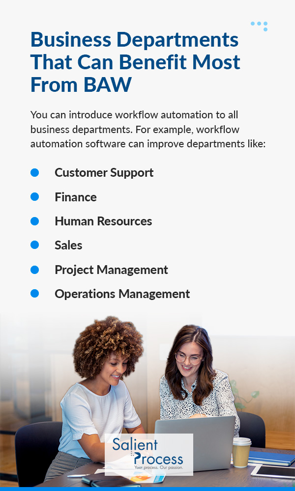 Business departments that can benefit most from business automation workflow